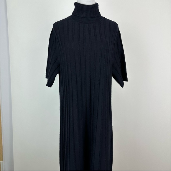 COS Dresses & Skirts - COS Navy Ribbed Turtleneck Wool Blend Sweater Dress Size Medium